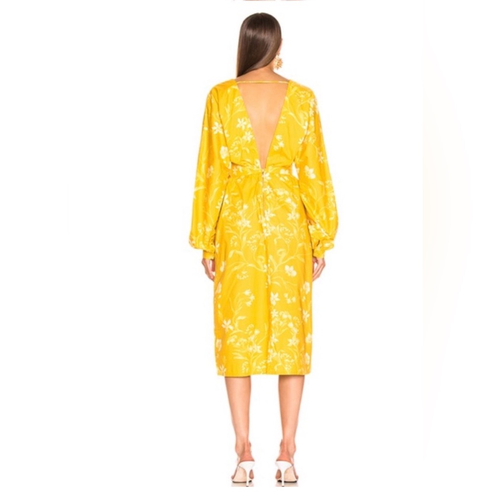 Johanna Ortiz Yellow Floral Maxi Dress M Resort Vacation Luxury Designer $1000+ - Picture 4 of 11